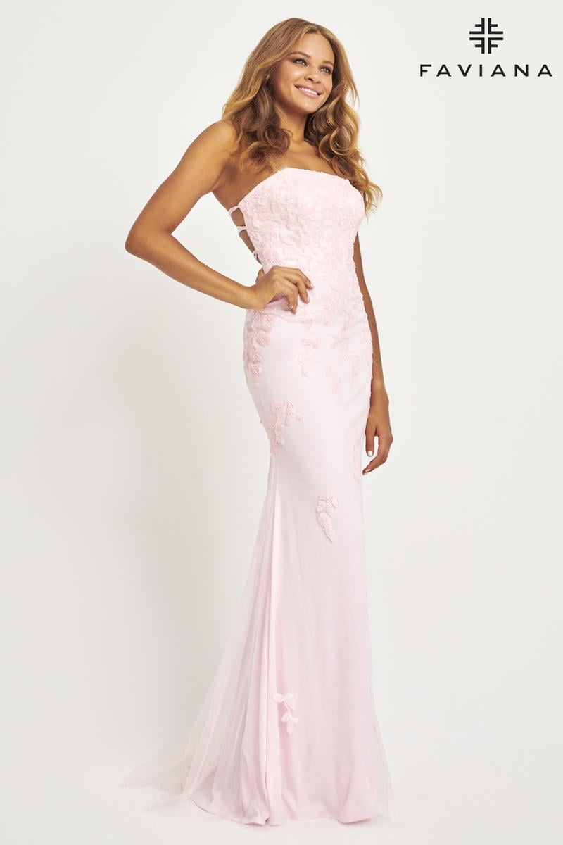 Faviana 11004 Light Pink Prom Dress