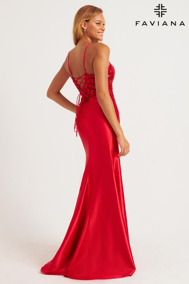 Faviana 11205 Red Prom Dress