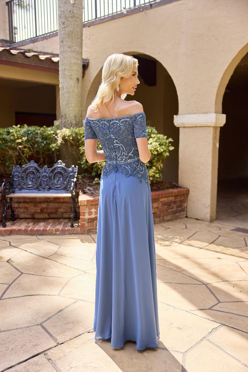 Primavera Couture 13164 Slate Blue Mother of the Bride Dress