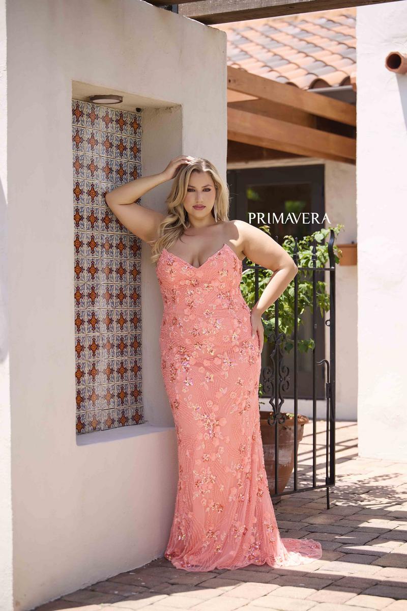 Curvy by Primavera 14080 Black Prom Dress