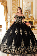 Ladivine 15701 Black/Gold Quinceañera Dress