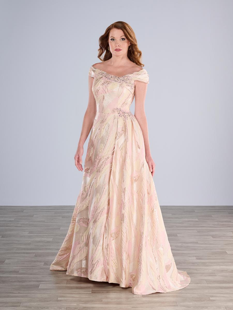 Christina Wu Elegance 17191 Pink Gold A-Line Evening Gown