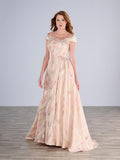 Christina Wu Elegance 17191 Pink Gold A-Line Evening Gown