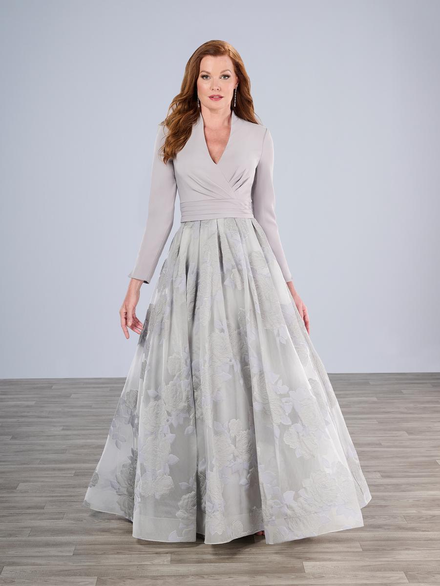 Christina Wu Elegance 17205 Grey A-Line Mother of the Bride Dress
