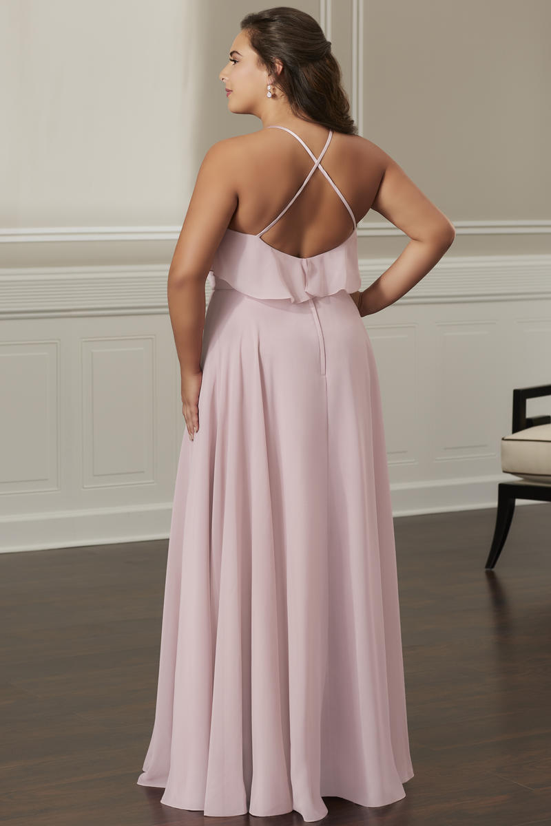 Christina Wu Celebrations 22779 Mink Soft Flounce On The Bodice Bridesmaid Dress