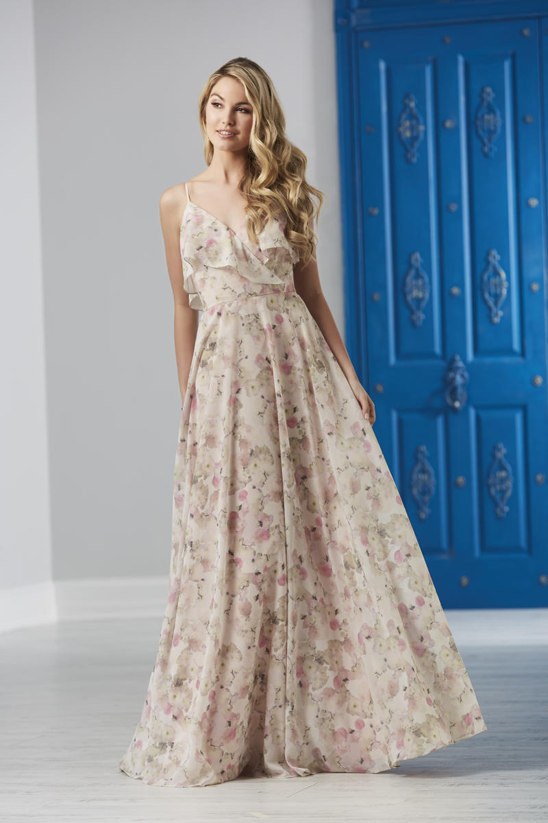 Christina Wu Celebrations 22779 Mink Soft Flounce On The Bodice Bridesmaid Dress