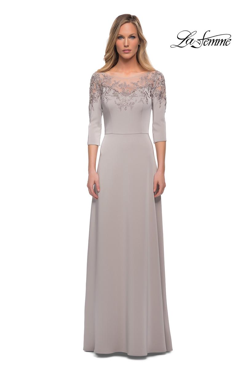 La Femme 29227 Silver Mother of the Bride Dress