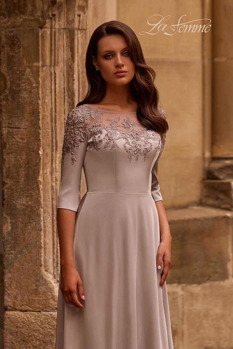 La Femme 29227 Silver Mother of the Bride Dress
