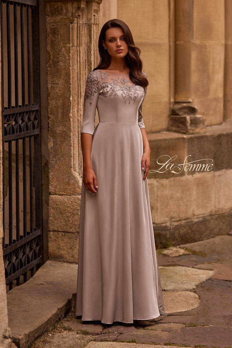 La Femme 29227 Silver Mother of the Bride Dress