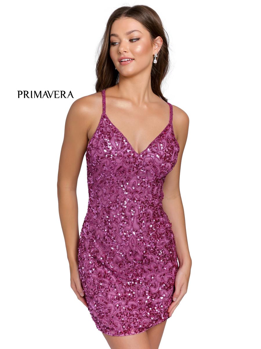 Primavera Couture 3353 Hot Pink Homecoming Dress
