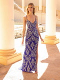 Primavera Couture 4154 Blue Evening Gown