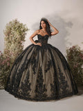 House of Wu 56551 Black/Champagne Quinceañera Dress