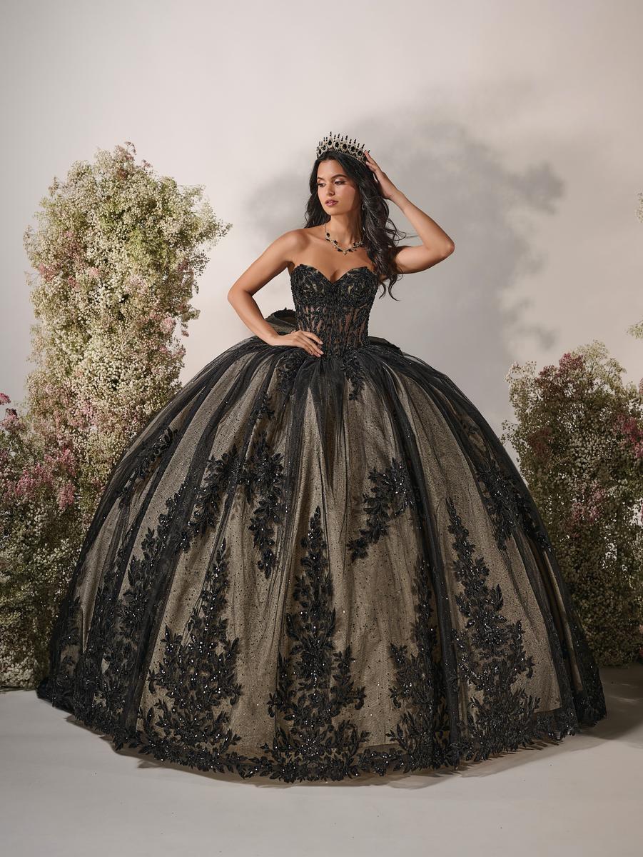 House of Wu 56551 Black/Champagne Quinceañera Dress