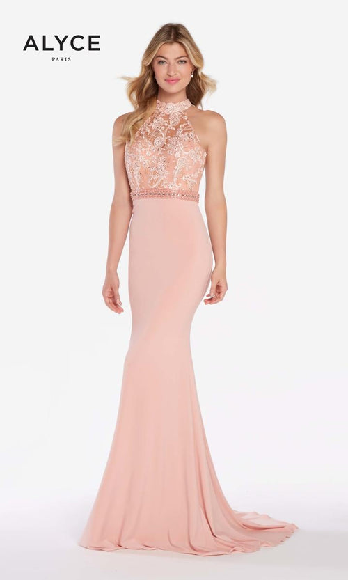Alyce Paris 60024 Cameo Pink Jersey Prom Dress
