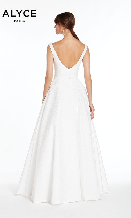 Alyce Paris 60339 D. White Jacquard Prom Dress