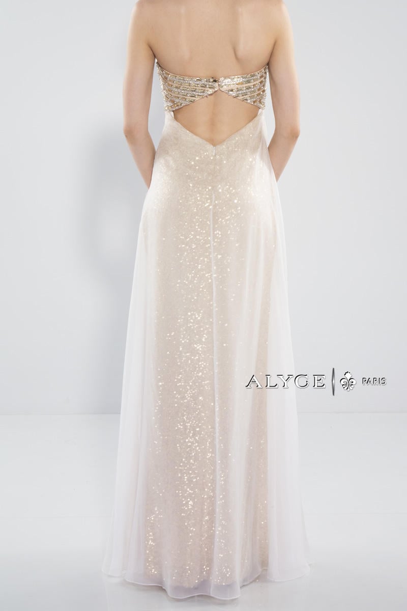 Alyce Paris 6440 Ivory/Gold Prom Dress