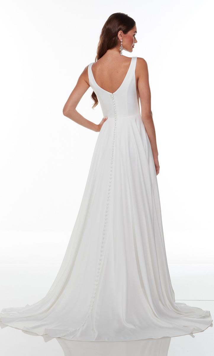 Alyce Wedding Dresses 7053 Diamond White Satin Debutante Dress