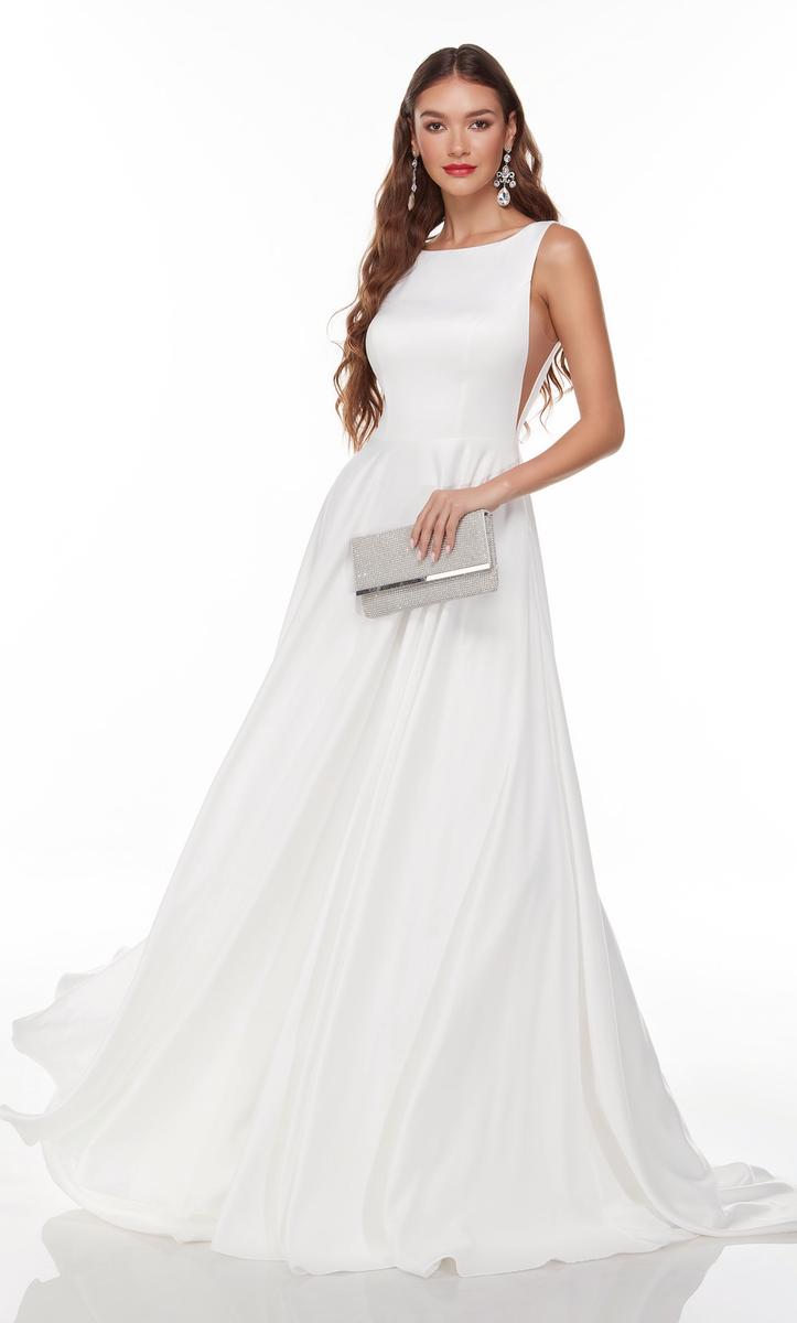 Alyce Wedding Dresses 7053 Diamond White Satin Debutante Dress
