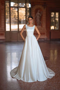 Alyce Wedding Dresses 7053 Diamond White Satin Debutante Dress