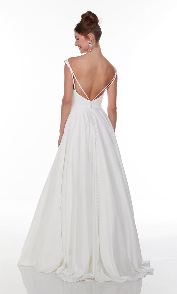 Alyce Wedding Dresses 7054 Diamond White Satin Debutante Dress