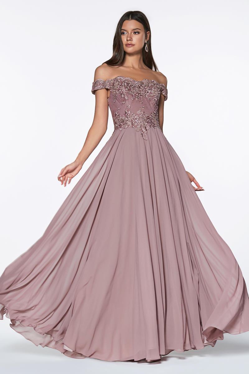 Cinderella Divine 7258 Champagne Bridesmaid Dress