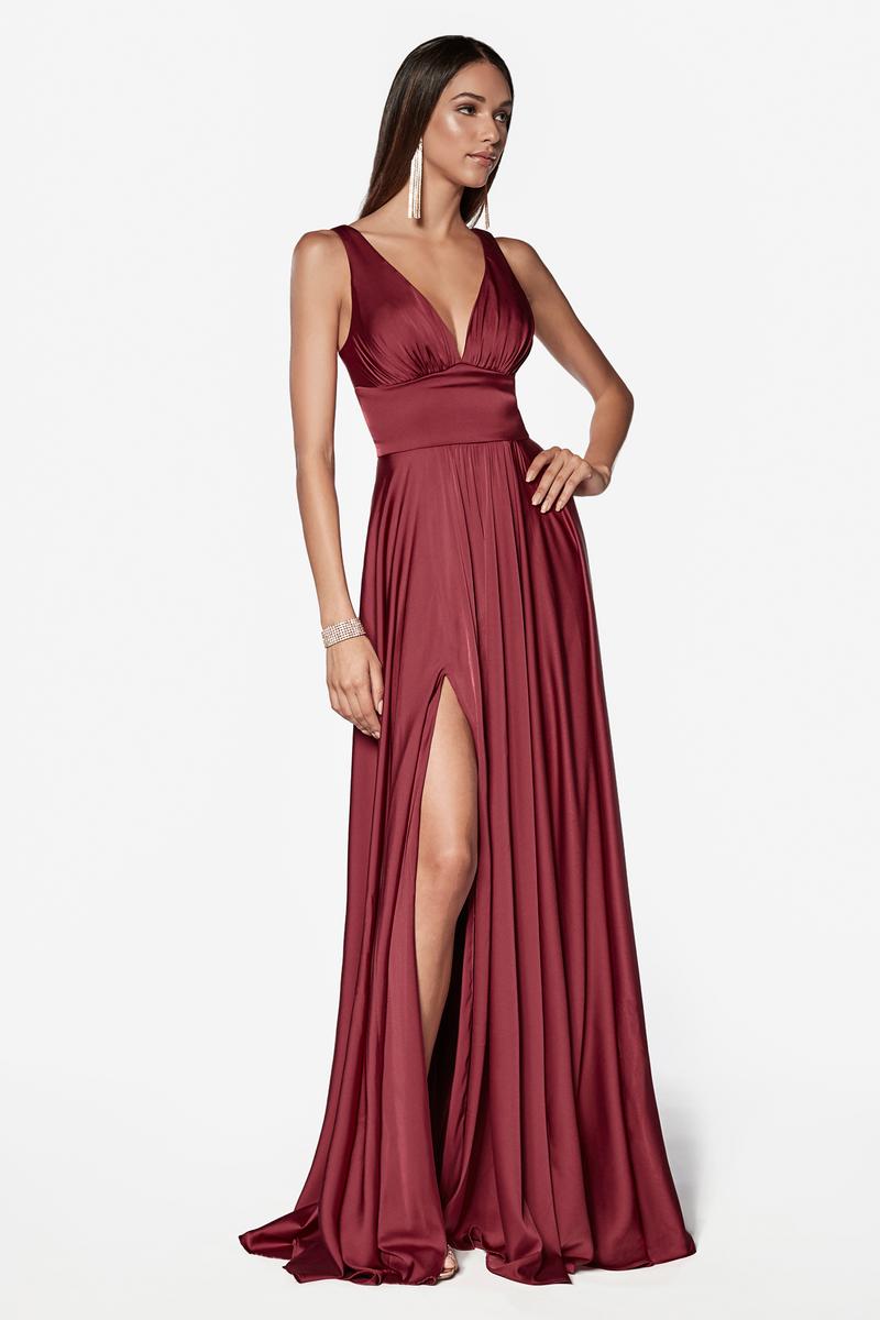 Ladivine 7469 Burgundy A-Line Bridesmaid Dress