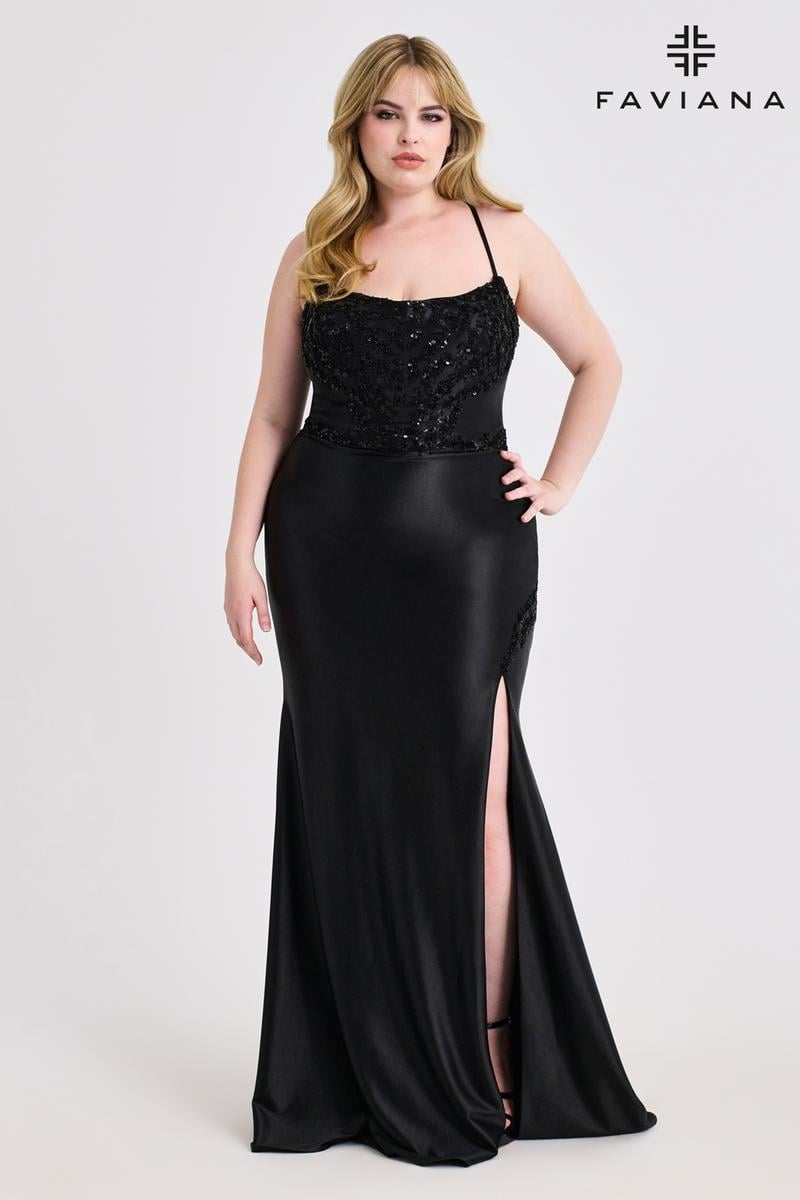 Faviana 9606 Black Prom Dress