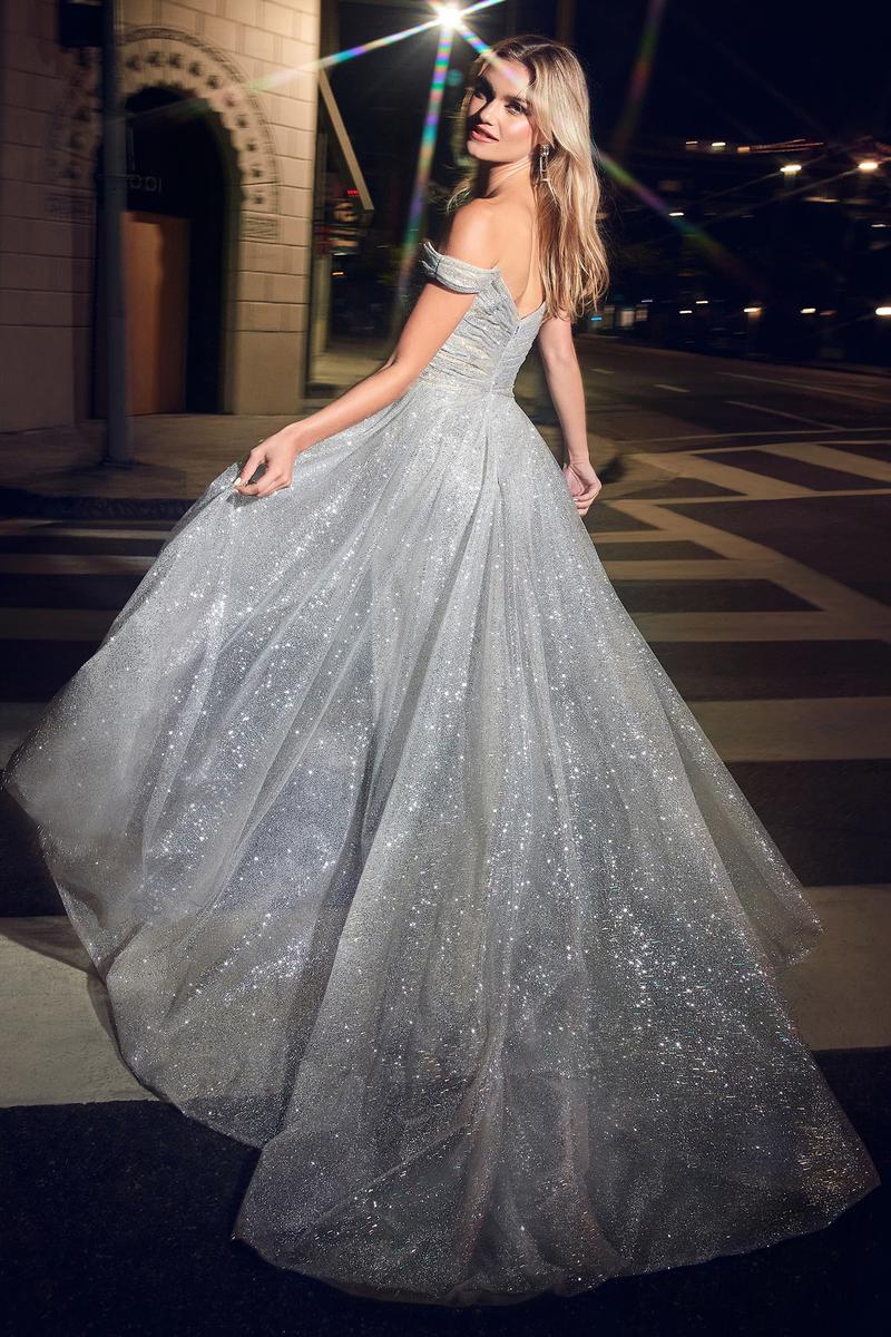 Ladivine CD853 Silver/Nude Prom Dress
