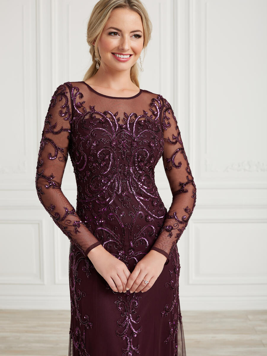 Christina Wu Elegance 17033 Merlot Mother of the Bride Dress