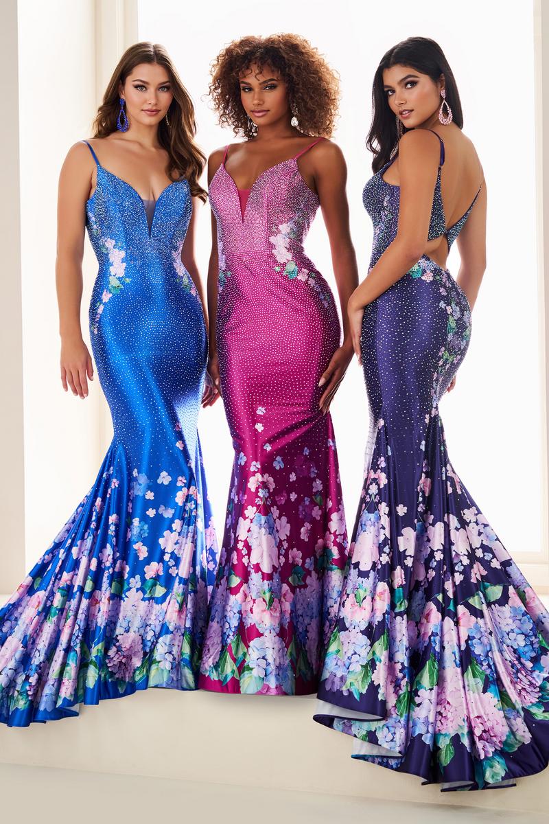 Ellie Wilde by Mon Cheri EW37005 Dark Purple Stretch Knit Prom Dress