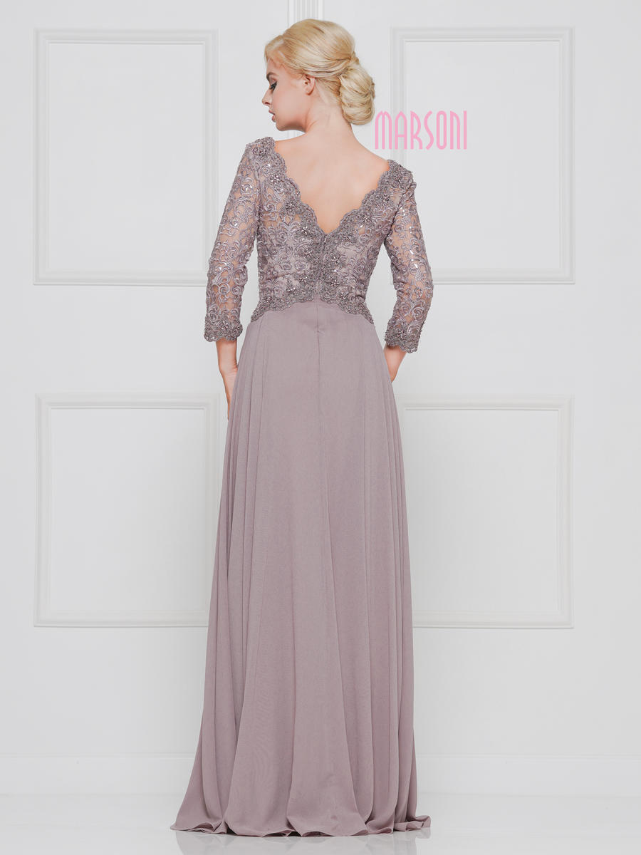 Marsoni by Colors M225 Navy Chiffon Mother of the Bride Dress