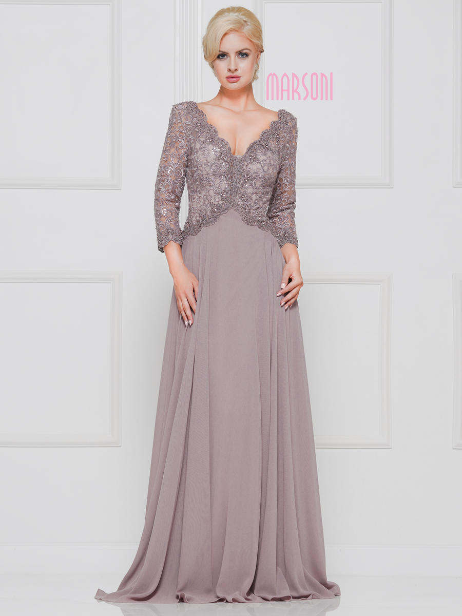 Marsoni by Colors M225 Navy Chiffon Mother of the Bride Dress