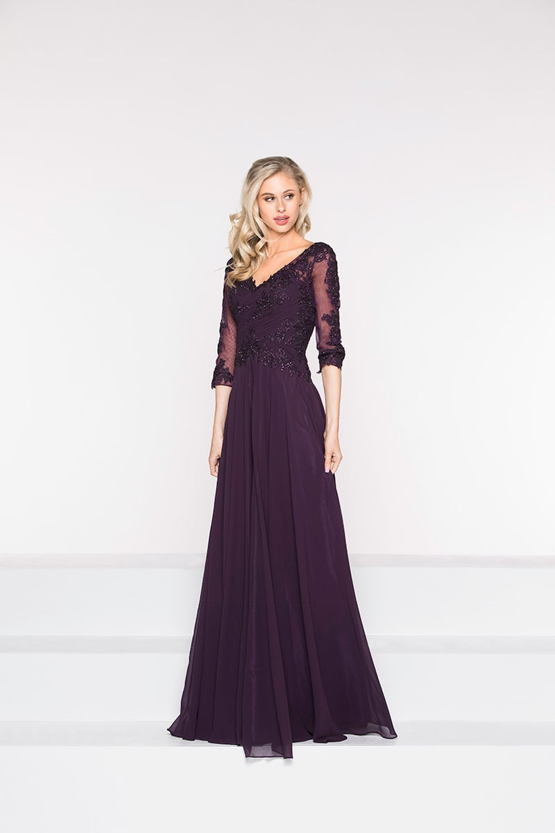 Marsoni by Colors M237 D. Taupe Chiffon Mother of the Bride Dress