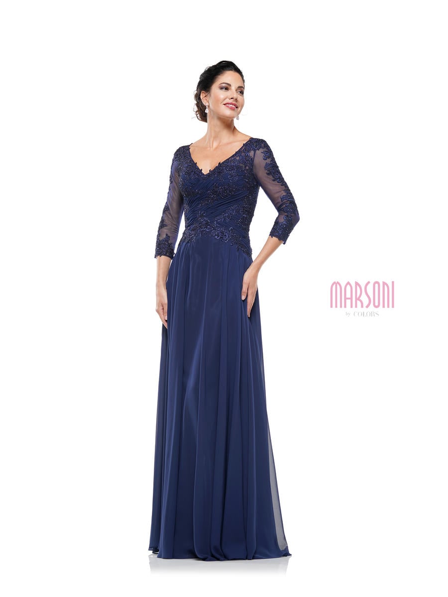 Marsoni by Colors M237 D. Taupe Chiffon Mother of the Bride Dress