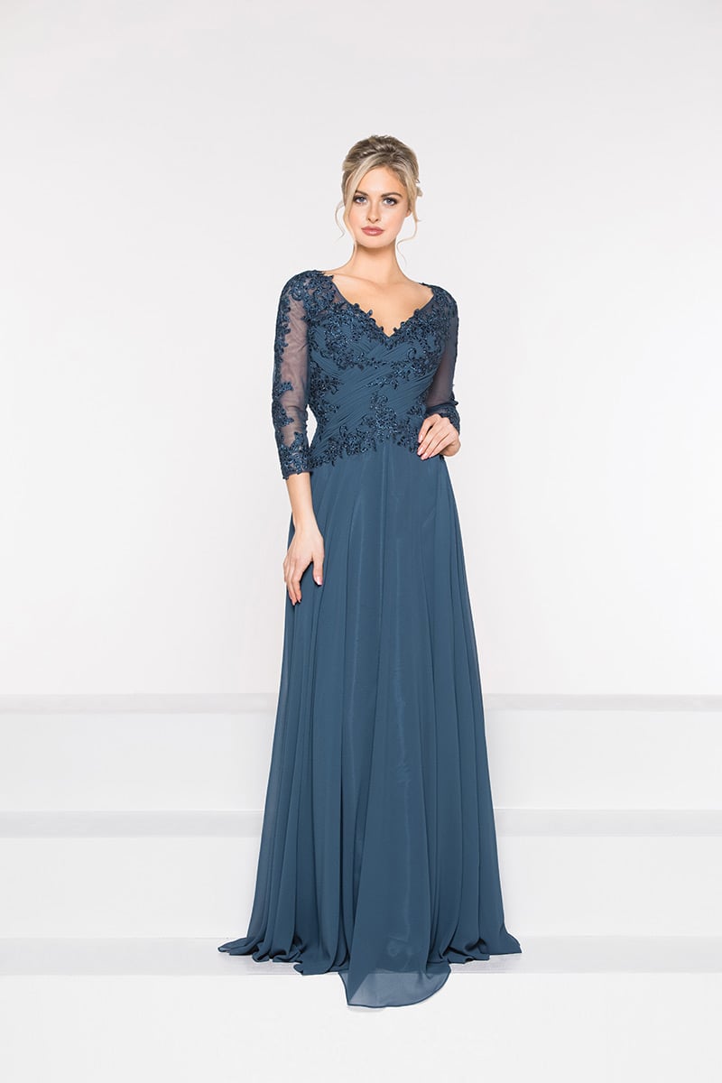 Marsoni by Colors M237 D. Taupe Chiffon Mother of the Bride Dress