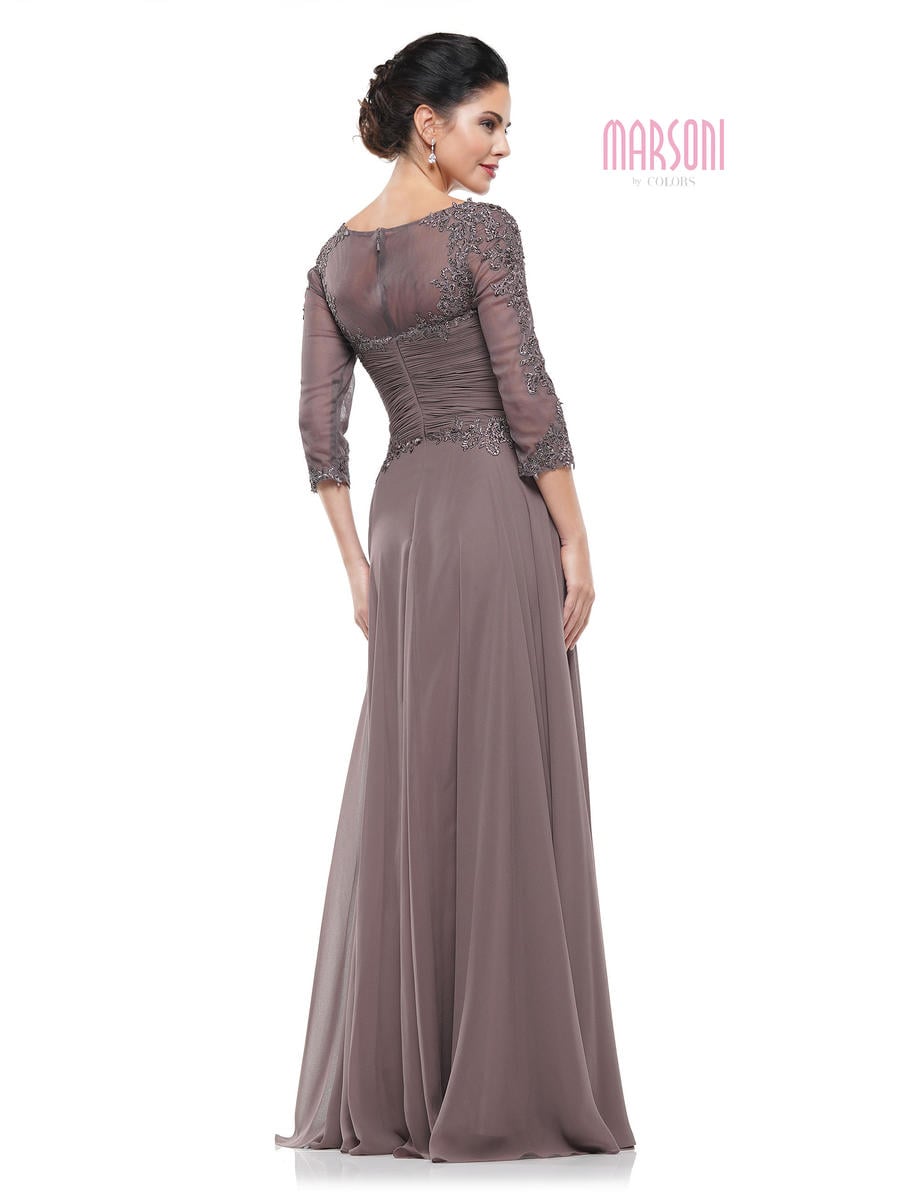 Marsoni by Colors M237 D. Taupe Chiffon Mother of the Bride Dress