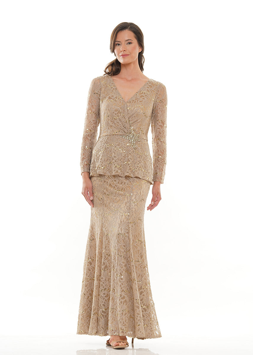 Marsoni by Colors M306 Bermuda Sand Lace Mother of the Bride Dress