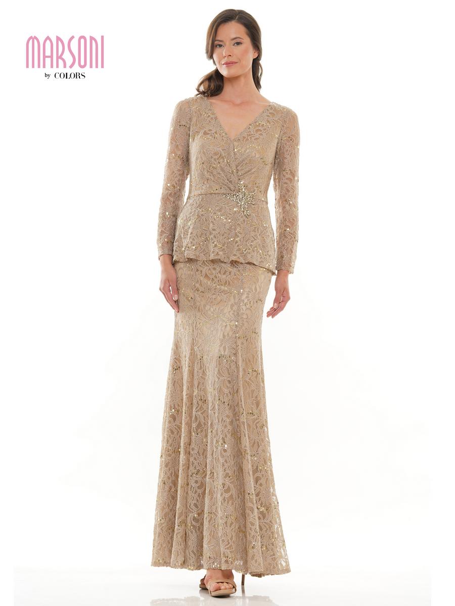 Marsoni by Colors M306 Bermuda Sand Lace Mother of the Bride Dress