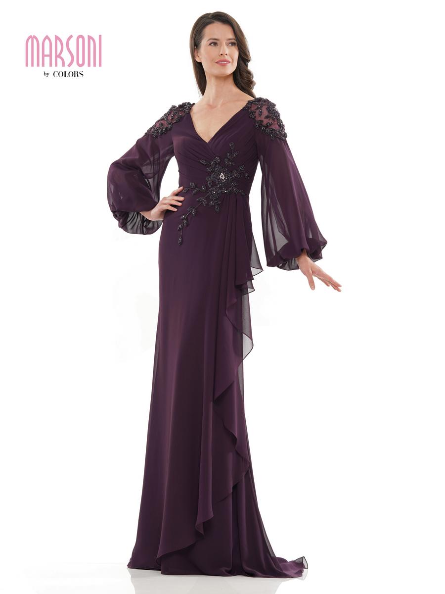 Marsoni by Colors MV1074 Mauve Chiffon Mother of the Bride Dress