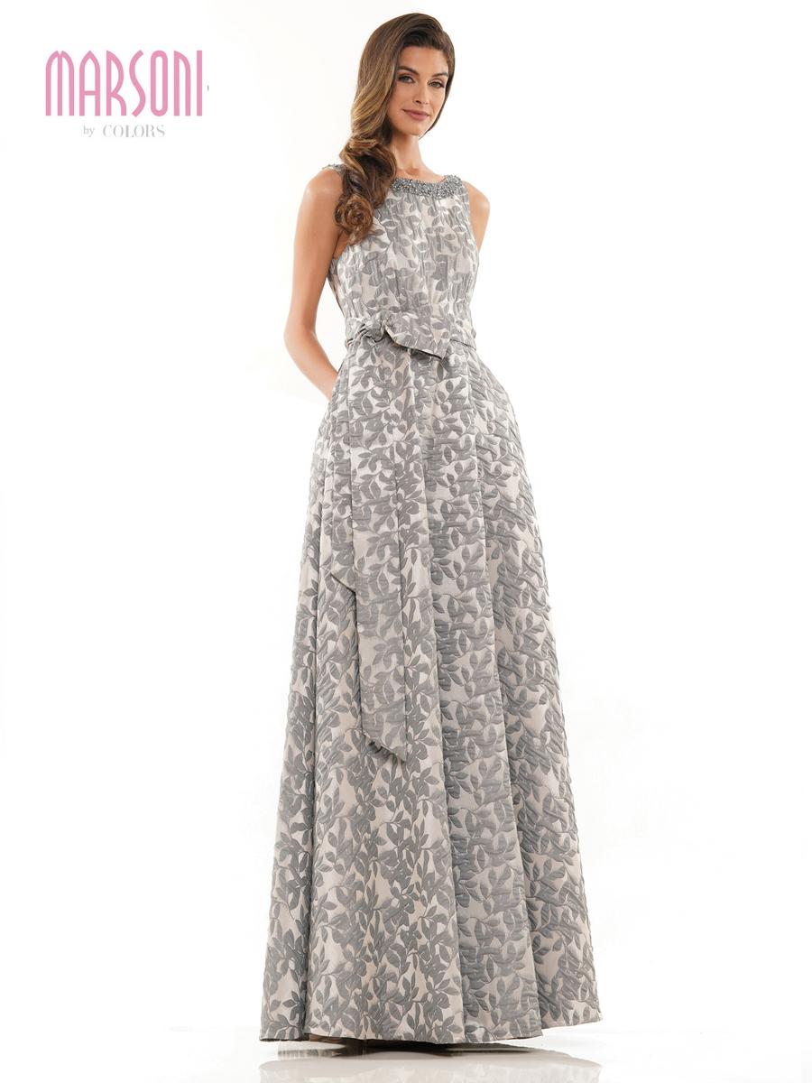 Marsoni by Colors MV1213 Pearl/Gold Jacquard Mother of the Bride Dress