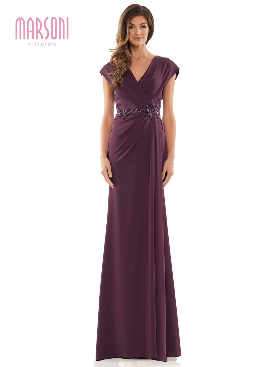 Marsoni by Colors MV1226 Eggplant Mother of the Bride Dress