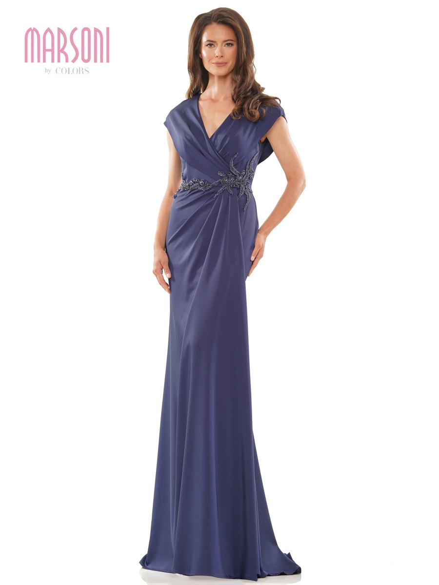 Marsoni by Colors MV1226 Eggplant Mother of the Bride Dress