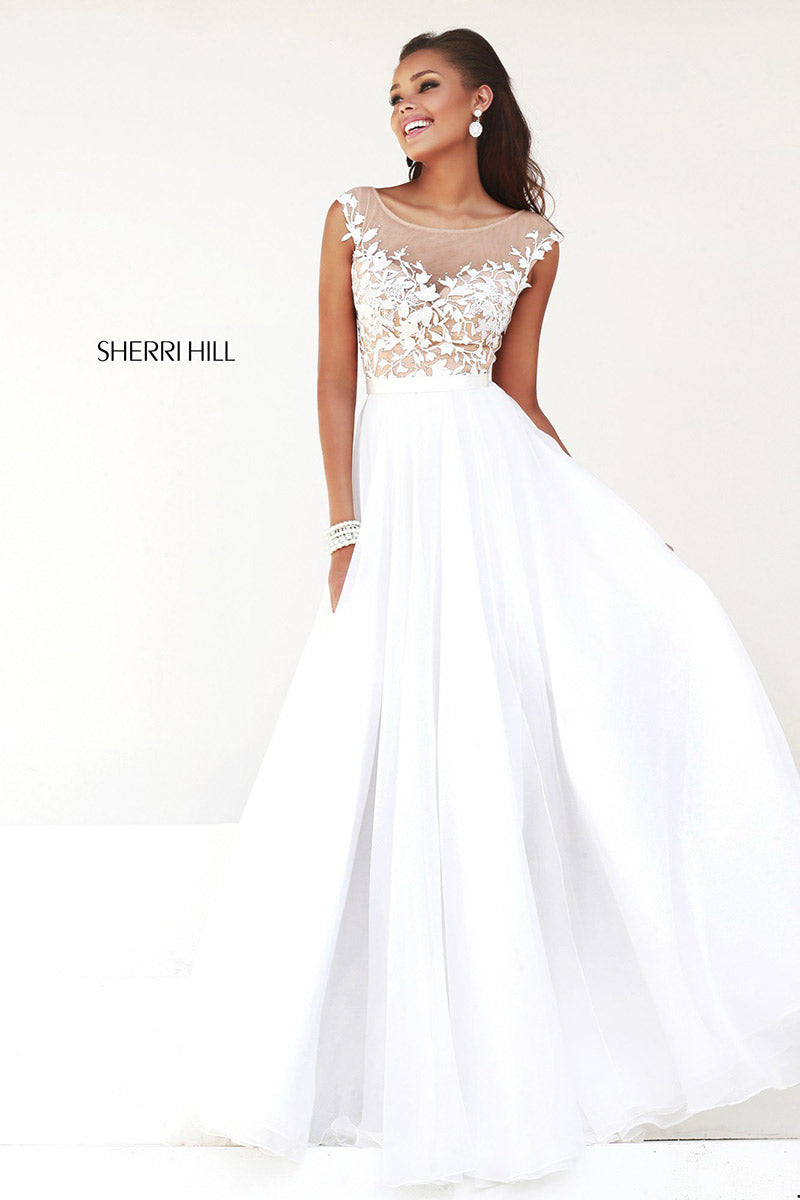 Sherri Hill 11151 Aqua/Nude Prom Dress