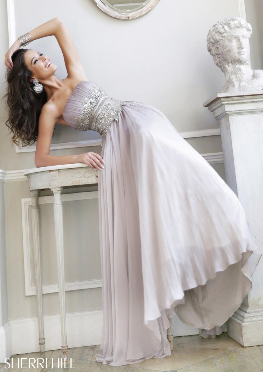 Sherri Hill 4803 Light Grey Mother of the Bride Dress