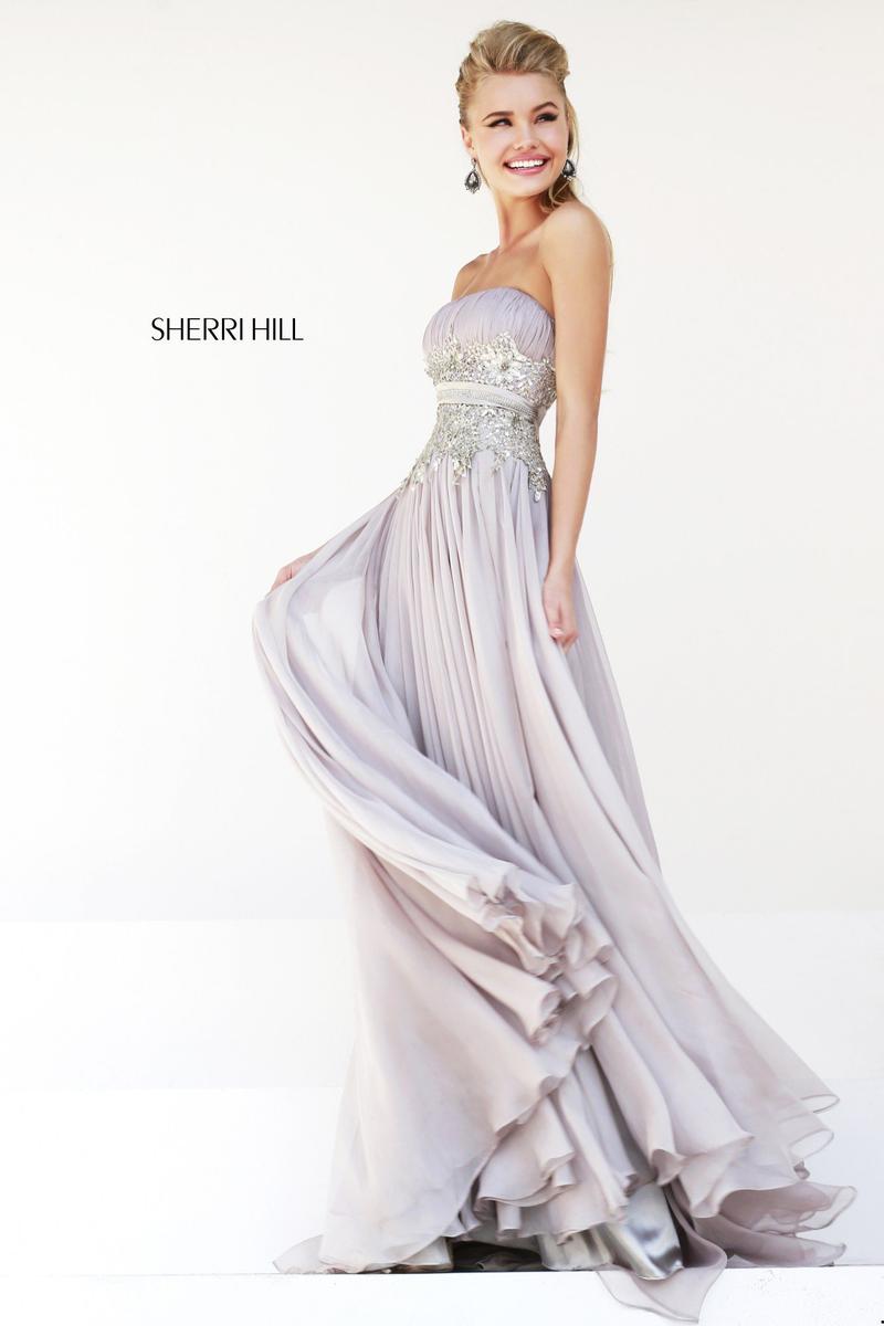 Sherri Hill 4803 Light Grey Mother of the Bride Dress