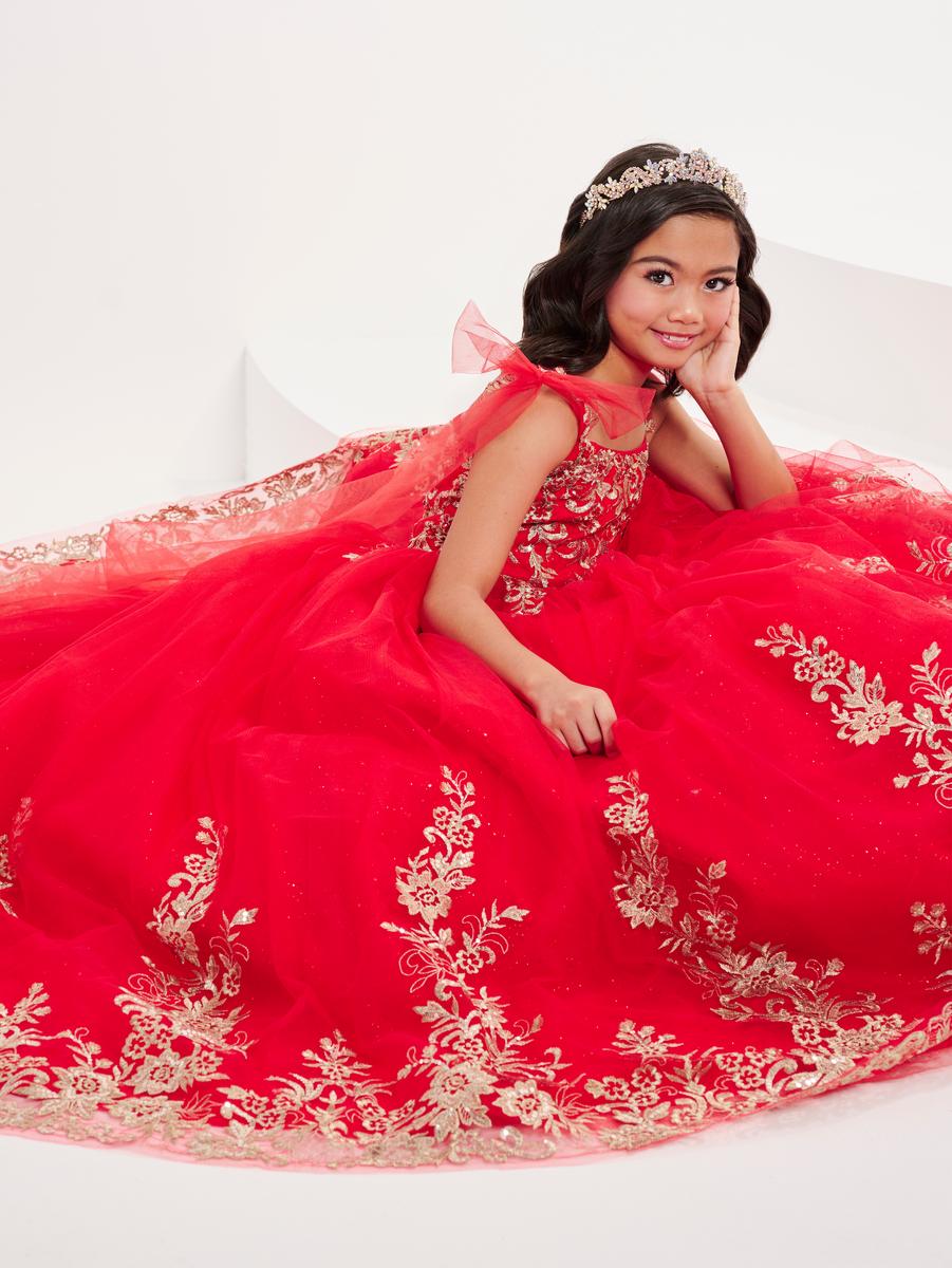 Tiffany Princess 13701 Red Ball Gown Flower Girl Dress