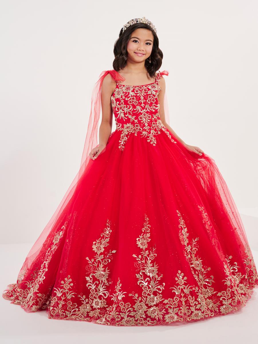 Tiffany Princess 13701 Red Ball Gown Flower Girl Dress