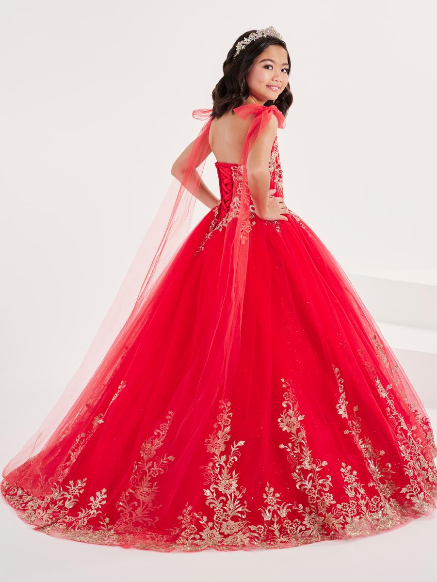 Tiffany Princess 13701 Red Ball Gown Flower Girl Dress