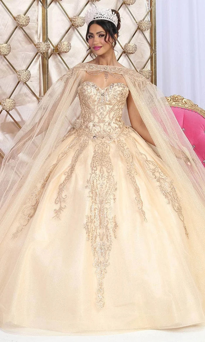 May Queen LK230 Red/Gold Quinceañera Dress
