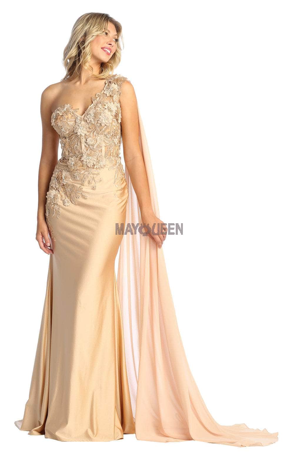May Queen MQ7943 Champagne Mother of the Bride Dress